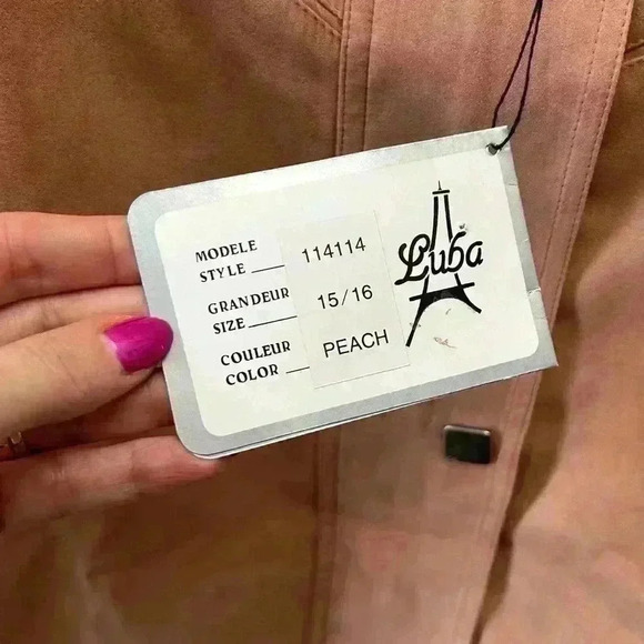 Vintage Luba Trench Coat Lightweight Softshell Jacket Pastel Peach 15/16 NWT - Picture 8 of 14